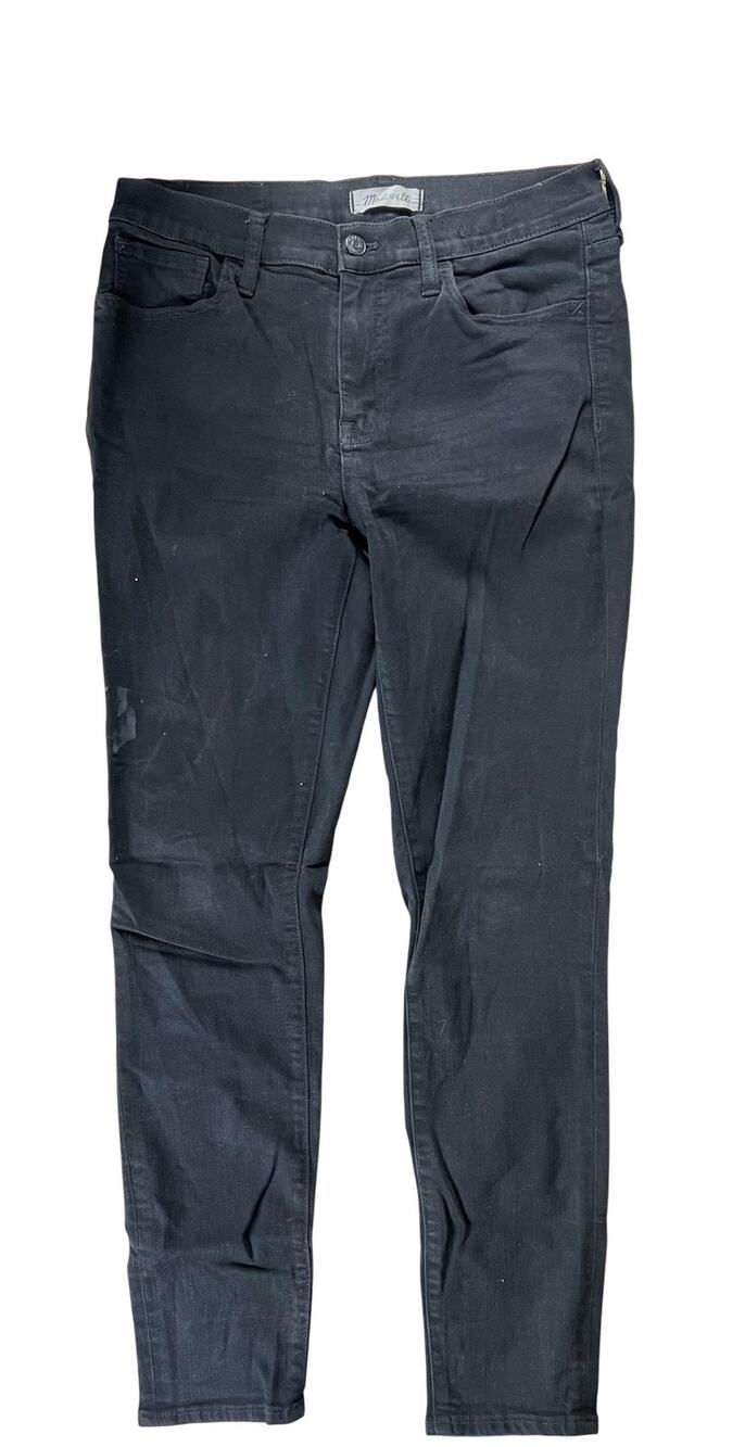 Madewell Jeans Womens 29 Black Skinny Dark Wash Stretch Denim 5-Pocket Zip